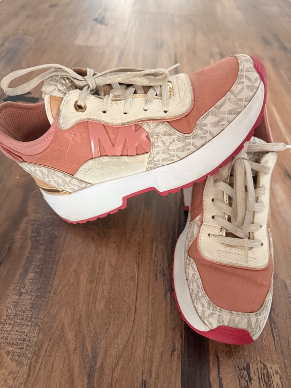 Michael Kors Pink Logo Platform Sneakers